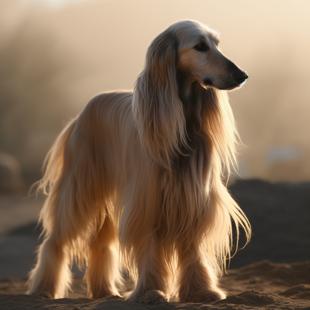 description complète de la race de chien Afghan Hound.