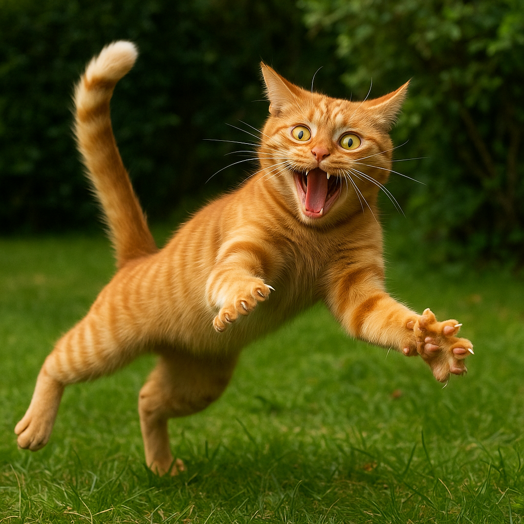 chat excité, 1/4h de folie