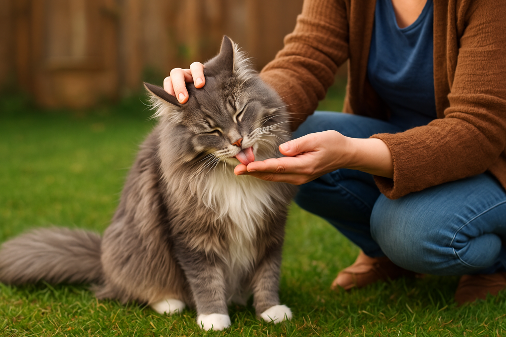 chat qui lèche