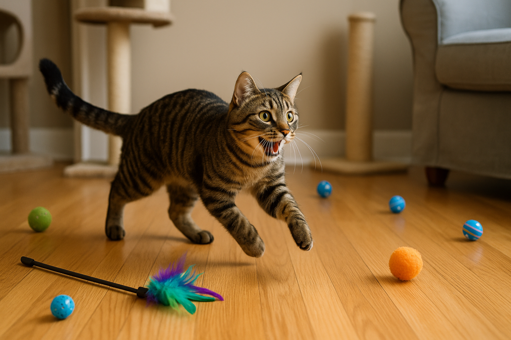 chat qui se défoule