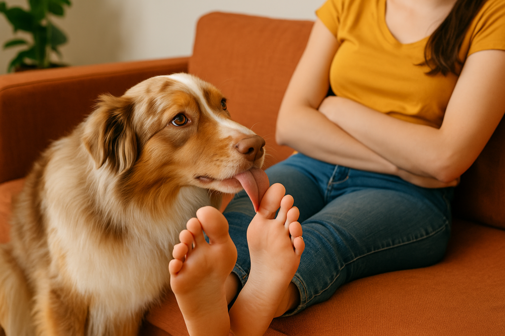 pourquoi mon chien me lèche les pieds ?