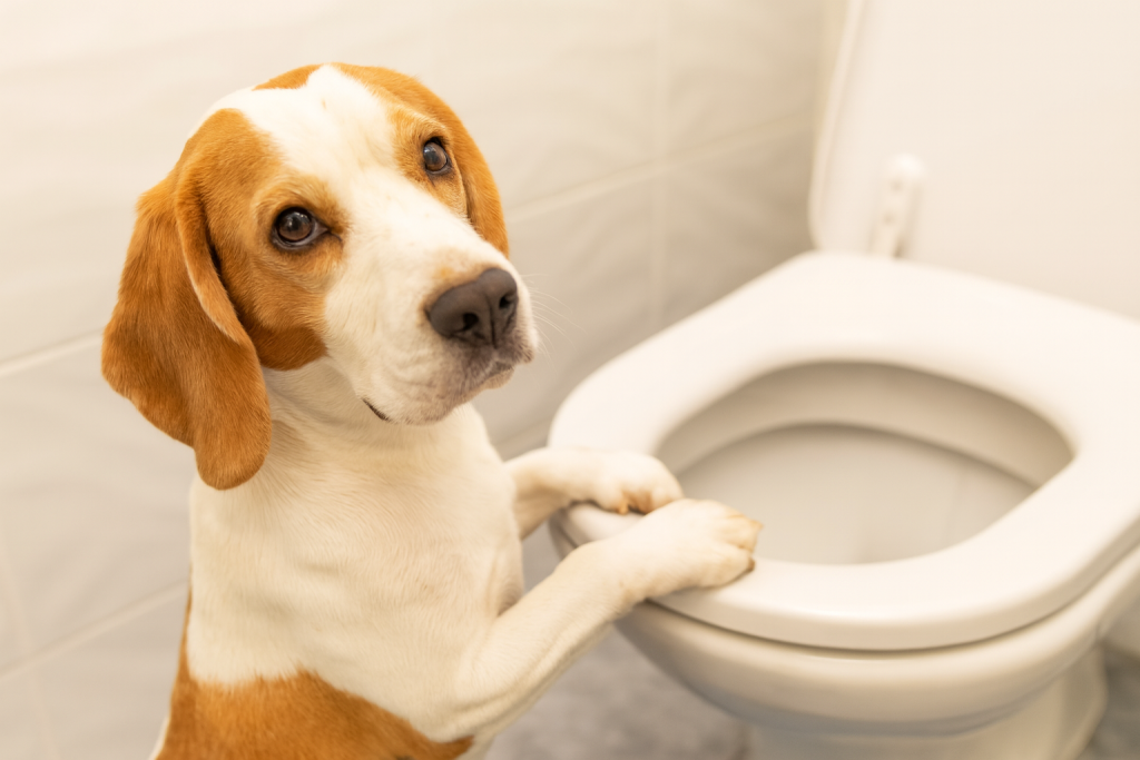 mon chien me suit aux toilettes