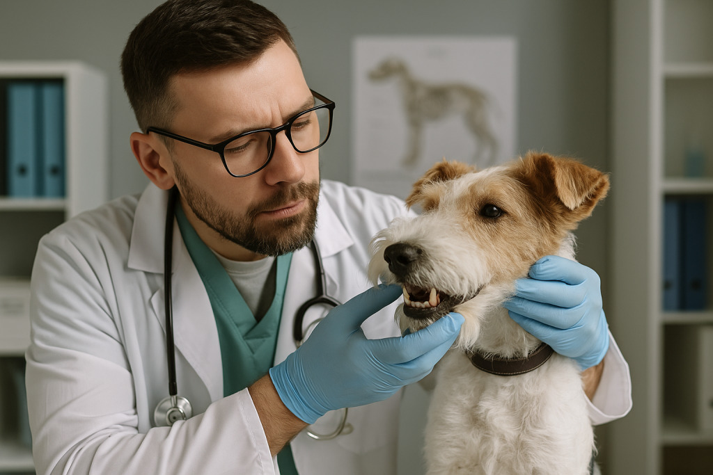 contrôle des dents par un vétérinaire
