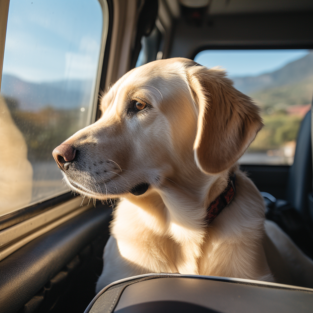 Chien et chat dans une voiture, prêts pour un voyage sans mal des transports grâce aux méthodes naturelles de prévention